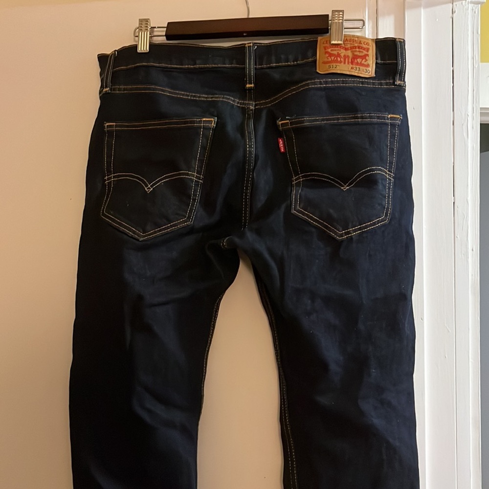 Levi 512 slim jeans dark wash, 33x30 great condition